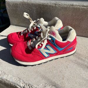 New Balance Red and Blue Sneakers Classic Retro Style
